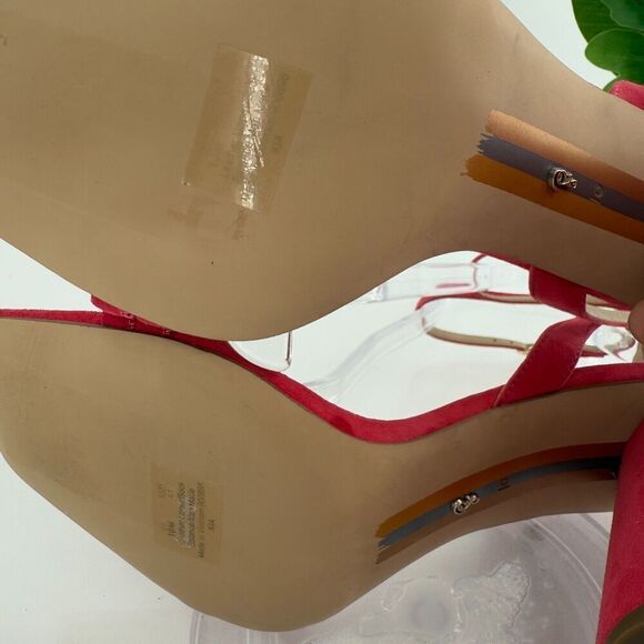 Sam Edelman Womens Kia Sandals Block Heel Strappy Pink Suede Square Toe Size 10 - Picture 14 of 16